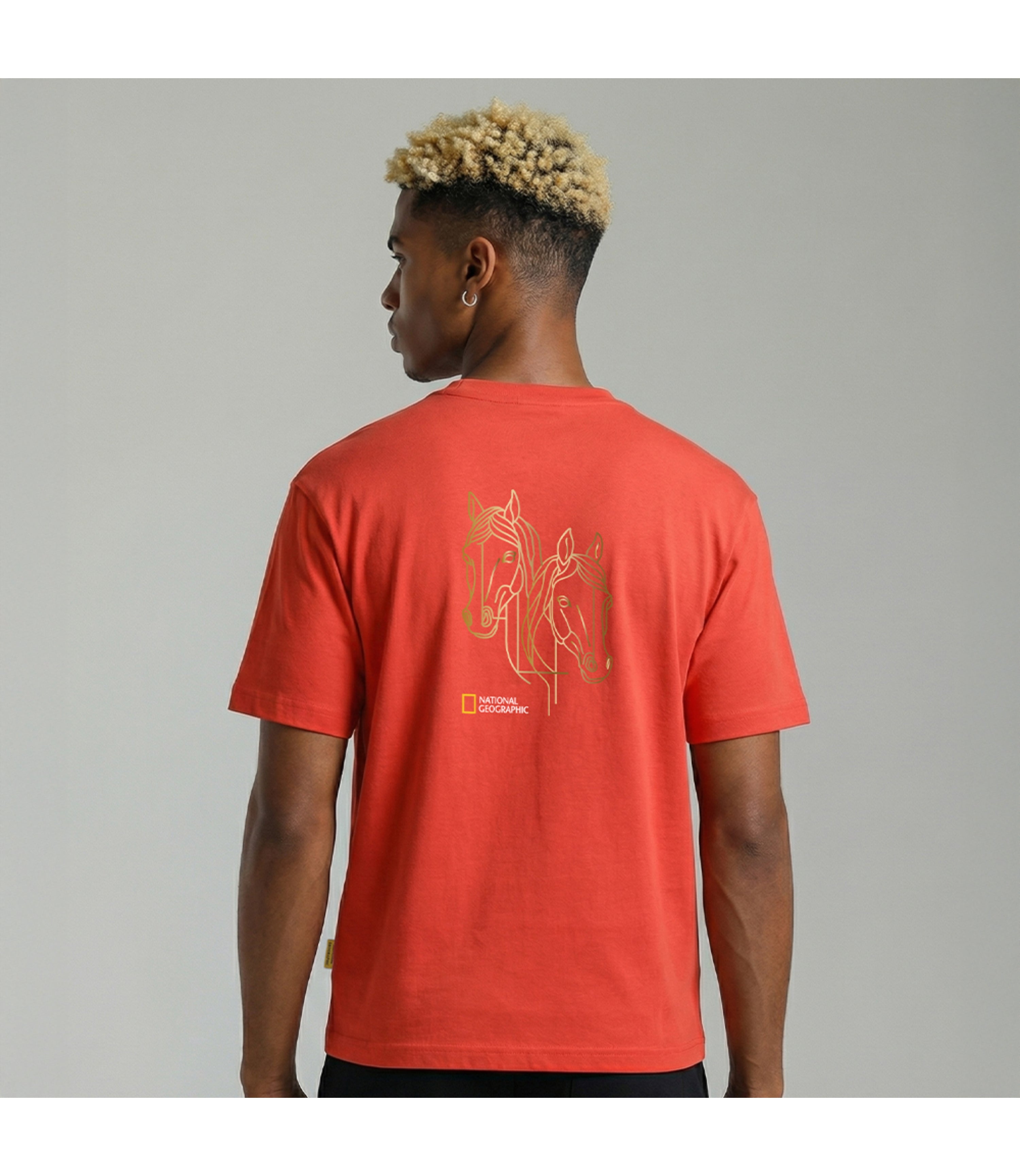Unisex Year Of The Horse Graphic Pocket Tee<br>RED
