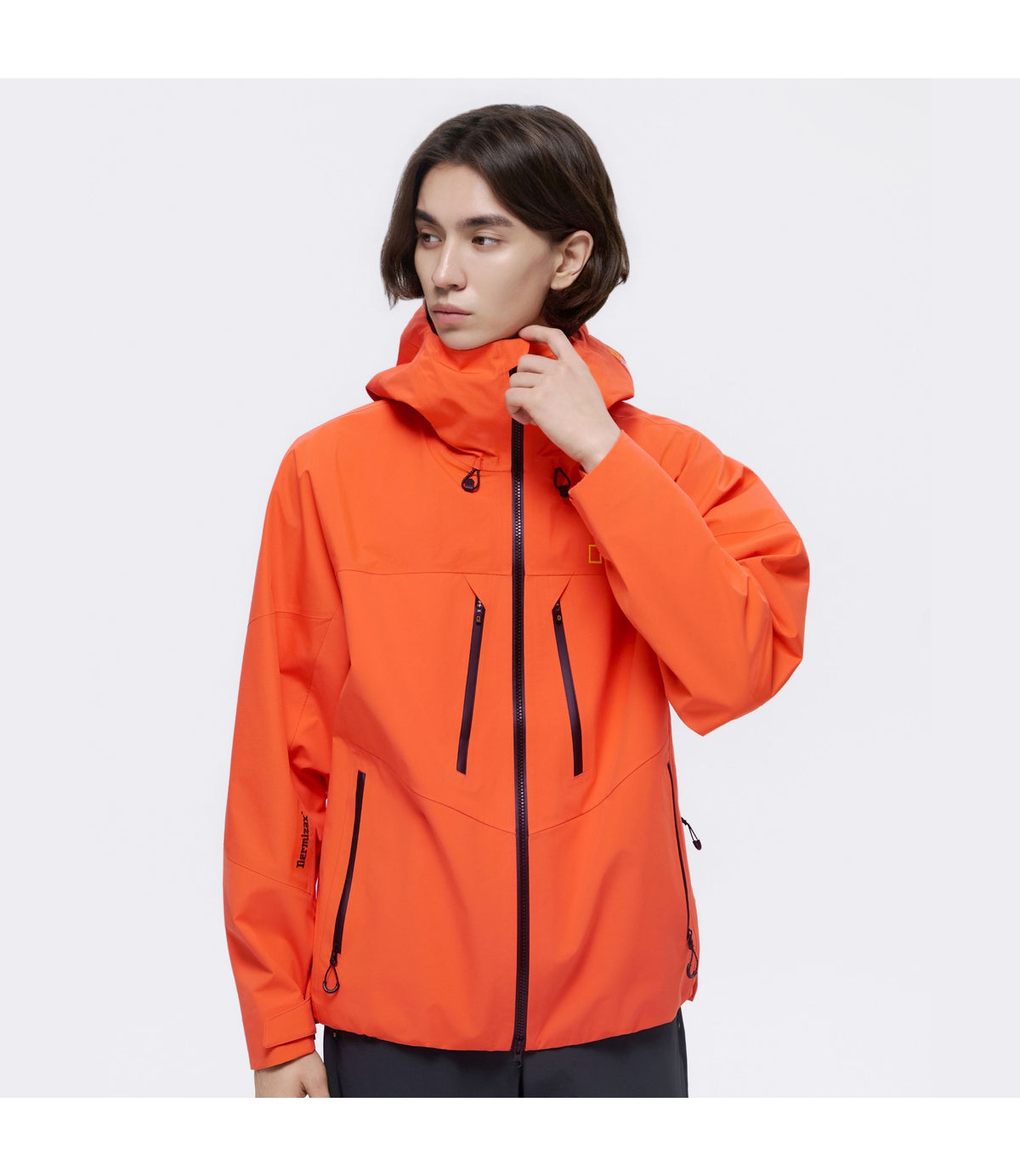 Men's DERMIZAX 3-Layer Perfect Functional Hooded Jacket<br>ORANGE