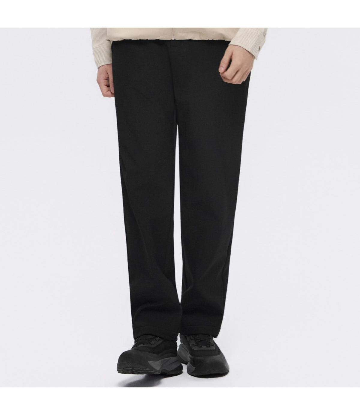 Men's Fleece Warm Basic Pants<br>BLACK